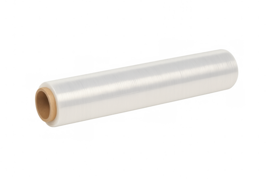 Transparent plastic wrap roll providing efficient product packaging, revealing versatile solutions for shipping, storage, and protection of goods