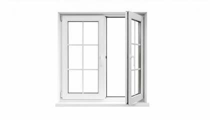 Modern House Window Frame Isolated on White Background