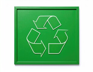 Recycling Symbol on White Background - Eco Icon Isolated