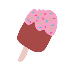 Ice cream with sprinkles top. Vector