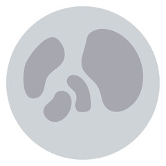 Gray moon with craters surface. Vector