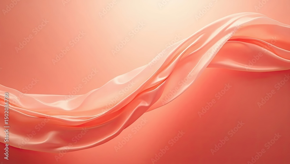 Poster Colorful Abstract Wave Design With Soft Texture and Gentle Movement Showcasing Fabric in Warm Tones