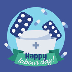 Medical Labour Day flat art. Vector
