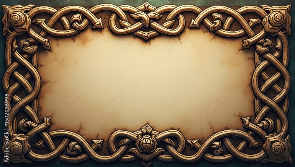 Fototapete celtic frame design featuring intricate patterns for creative projects or displays