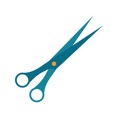 Closed barber scissors. Vector