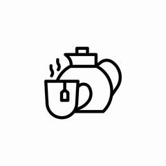 ceramic teapot icon sign vector