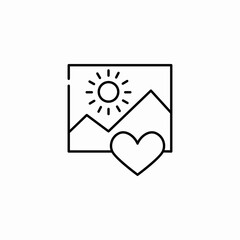 heart landscape icon sign vector