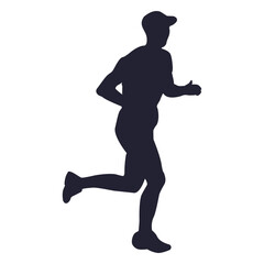 Marathon athlete silhouette