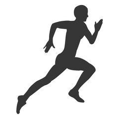 Man running hard silhouette
