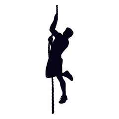 Rope climbing crossfit silhouette © Vexels