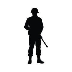 Soldier Rifle Silhouette Vector.

