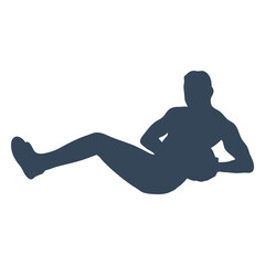 Exercise person with ball silhouette