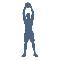 Person raised ball silhouette