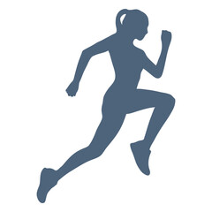 Side view running girl silhouette