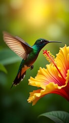 Fototapeta premium hummingbird and flower