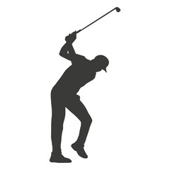 Man golf player silhouette