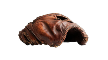 Brown Leather Baseball Glove Isolated On Transparent Background