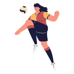 Soccer player character controlling the ball