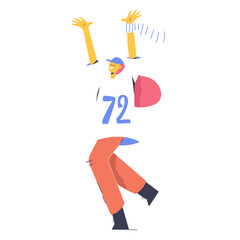 Excited football fan flat