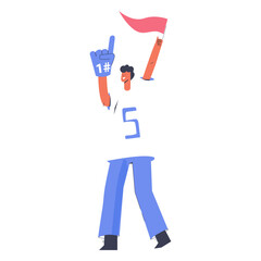 Football number 1 fan flat