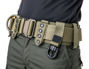 War tactical belt with D-rings PNG military utility belt PNG tactical gear strap PNG combat equipment belt PNG rugged duty belt PNG transparent background image