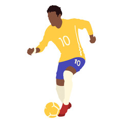 Man soccer kicking football flat