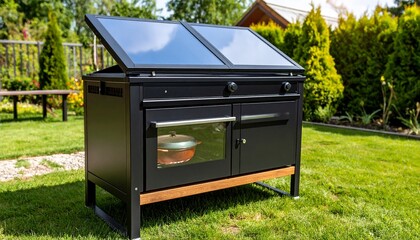 Black Metal Solar Oven Cooking