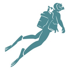 Water activity scuba dive man people silhouette