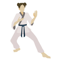 Karate pose practice woman people