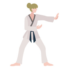 Karate pose woman people