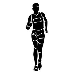 Male runner jogging cut out