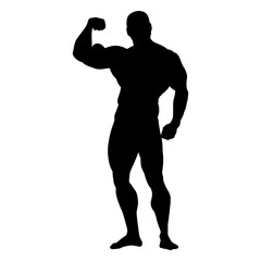 Bodybuilder man silhouette