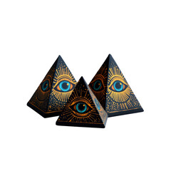 Mystical Eye of Horus Pyramids Orgone Energy Generator Set