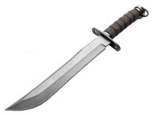 War tactical machete PNG military jungle knife PNG survival slasher tool PNG field cutting blade PNG combat chopping gear PNG transparent background image