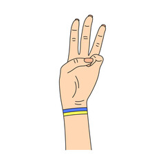 Fototapeta premium The national symbol, trident, the coat of arms of Ukraine, 3 fingers, hand