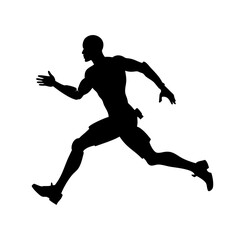 Vector silhouettes of Running cyborg robots, large collection on white

