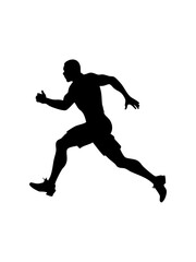 A vector set of futuristic Running cyborg robot silhouettes, isolated background
