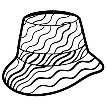 recommend clip art: Minimal Abstract Art Bucket Hat – Vector on White