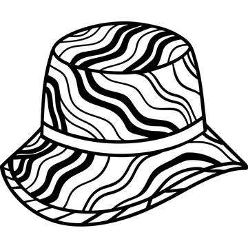 recommend clip art: Minimal Abstract Art Bucket Hat – Vector on White