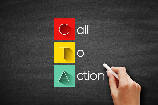 CTA - Call To Action acronym, business concept background on blackboard
