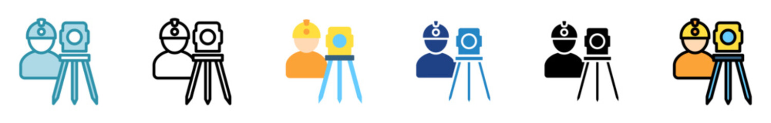 Mapping multi style, mini illustration icon set. outline, flat, glyph, line color. vector for UI, UX, app, web, digital or print, related to industry, construction, civil engineering.