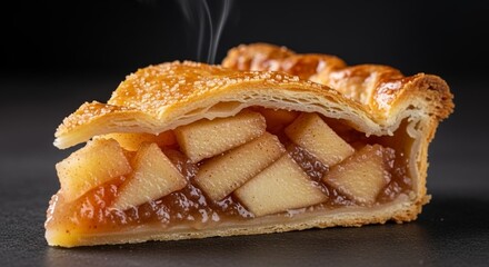 Slice of Layered Apple Strudel Pastry