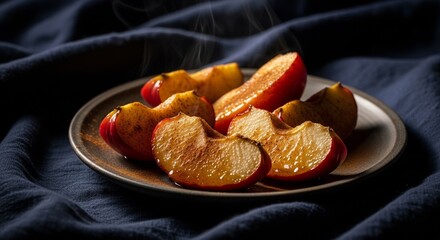 Baked Apple Slices Caramelized Dessert