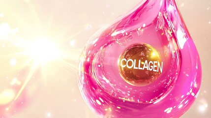 A glowing drop of liquid collagen.