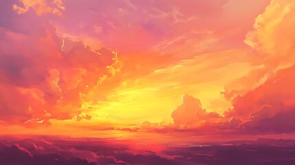 Colorful sunset sky filled with dramatic clouds.