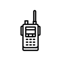 Walki Talkie Vector Icon line art isolated on white background