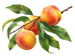 peaches with leaves on png