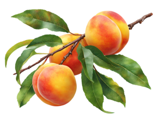 peaches with leaves on png