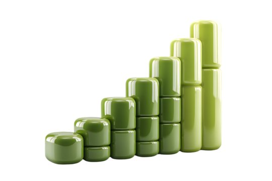 3D Green Cubes Arranged in a Staircase Pattern Ideal for Business Growth Concepts Modern Desi