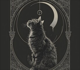 Portrait of cat animal for atmospheric as gothic 